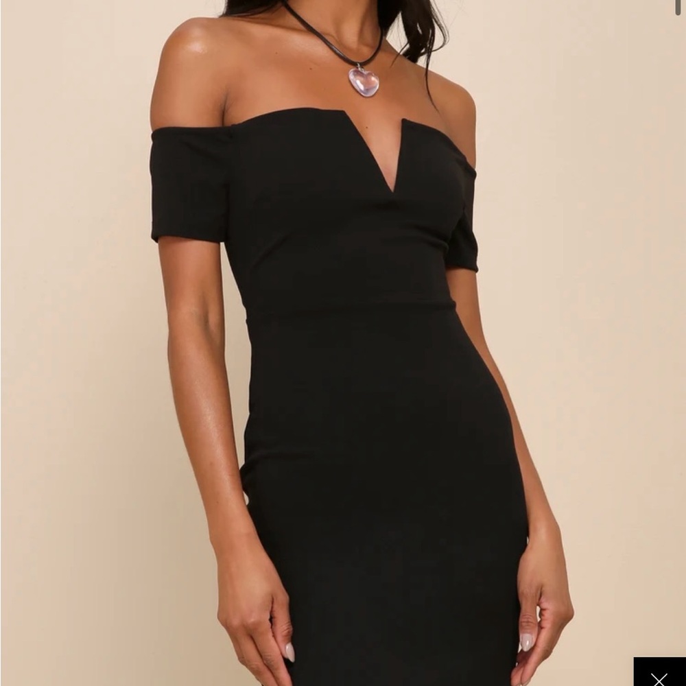 Lulu's Black Strapless Dress